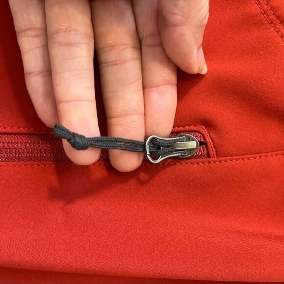 Eddie Bauer Windbreaker Jacket Coat Dark Orange many Pockets size L - Picture 7 of 13